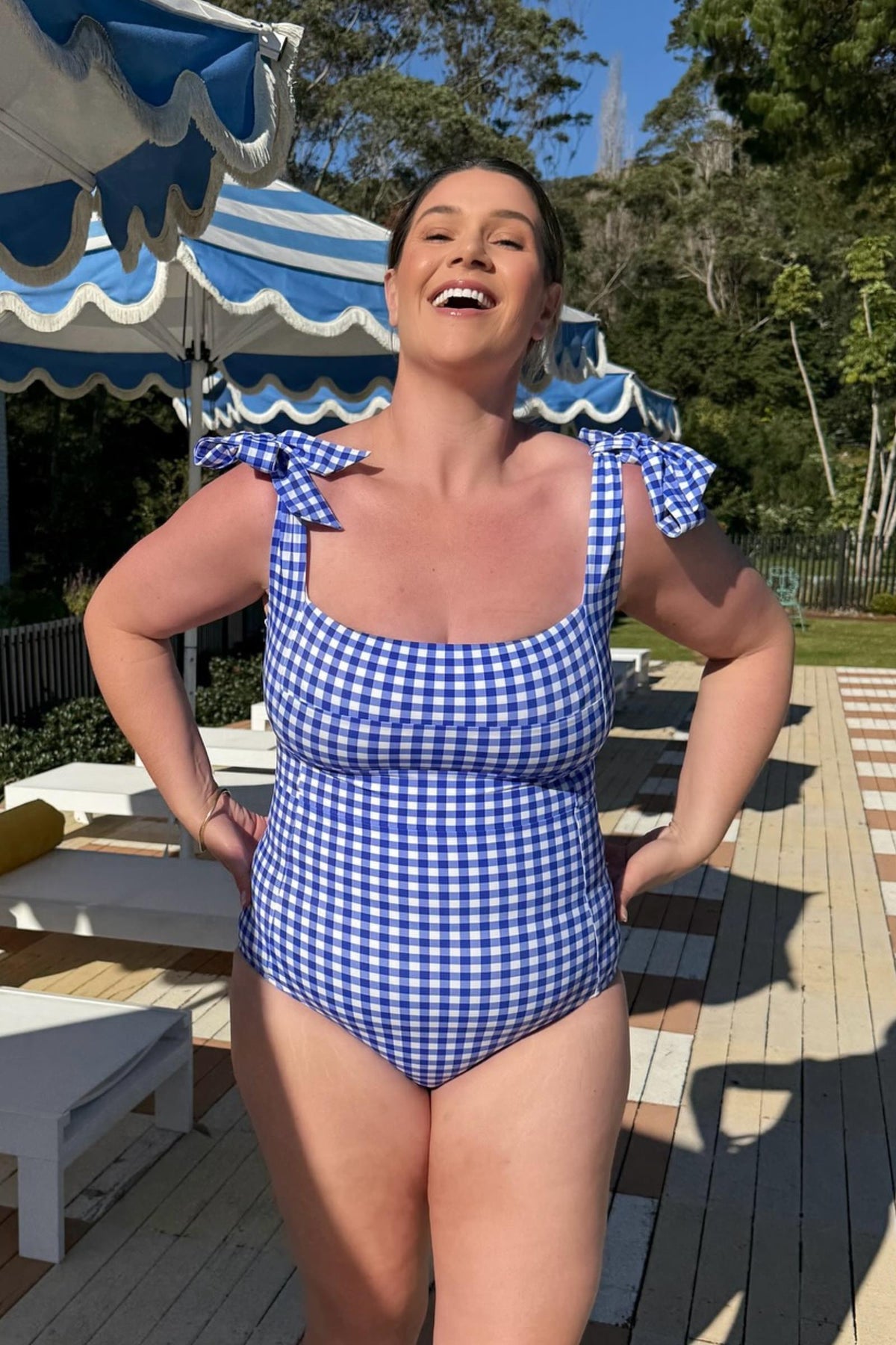 Classic Square Neck COBALT BLUE GINGHAM