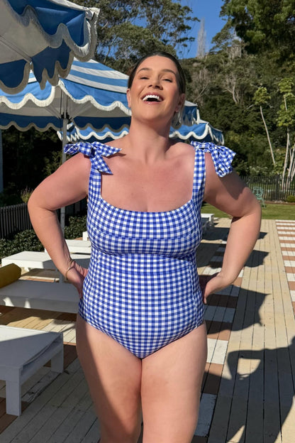 Classic Square Neck COBALT BLUE GINGHAM