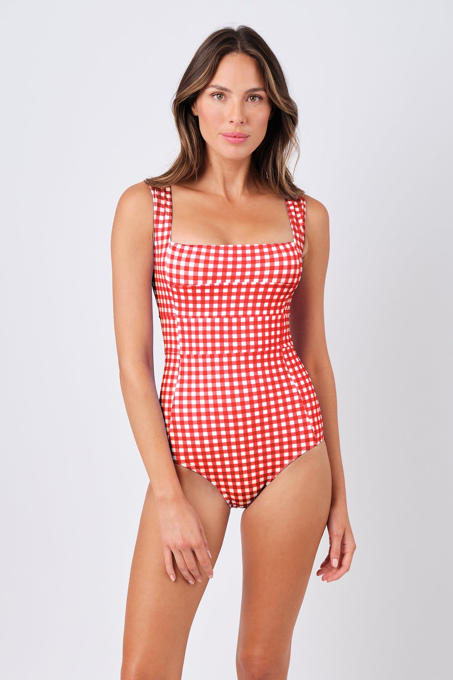 Classic Square Neck RED GINGHAM