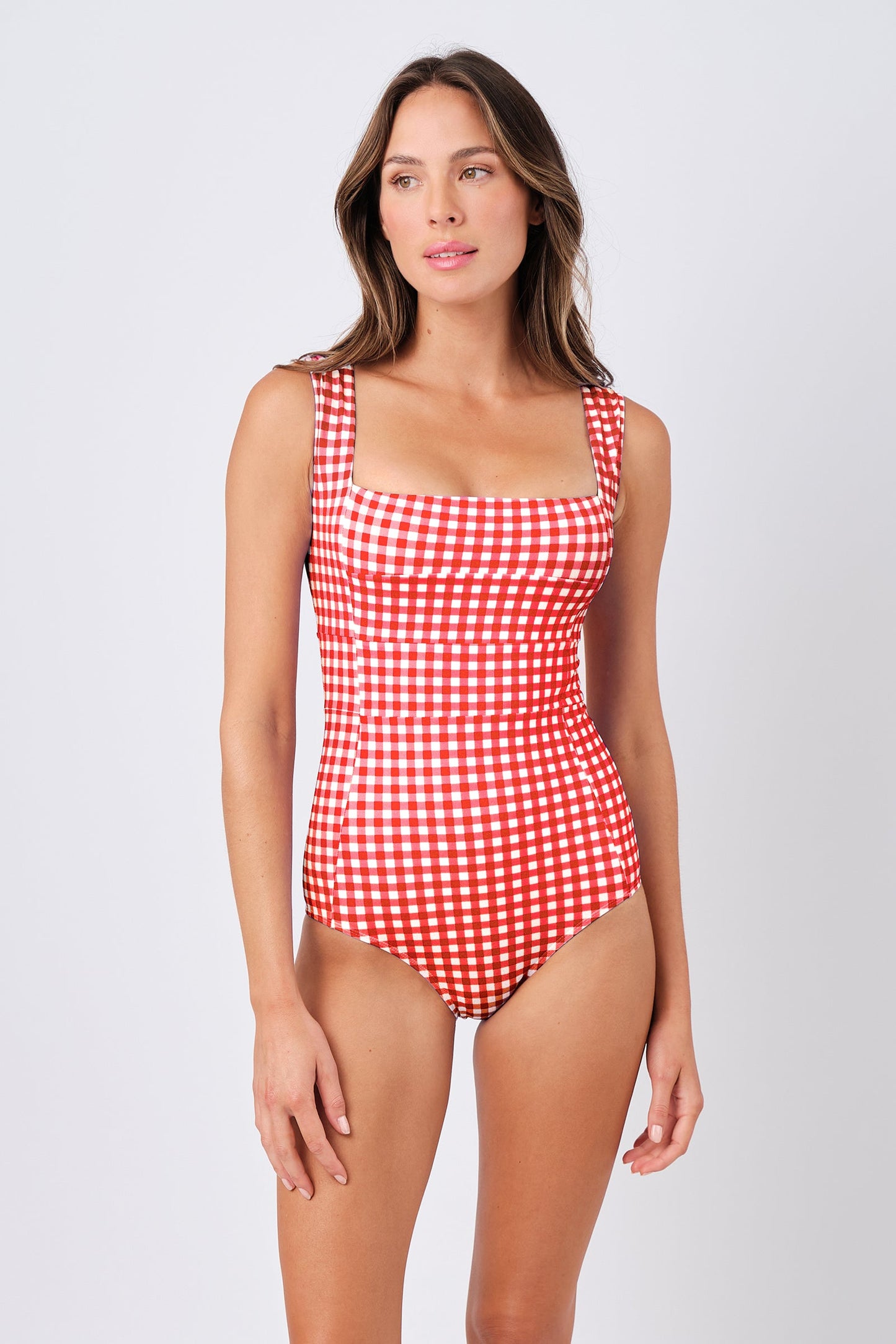 Classic Square Neck RED GINGHAM