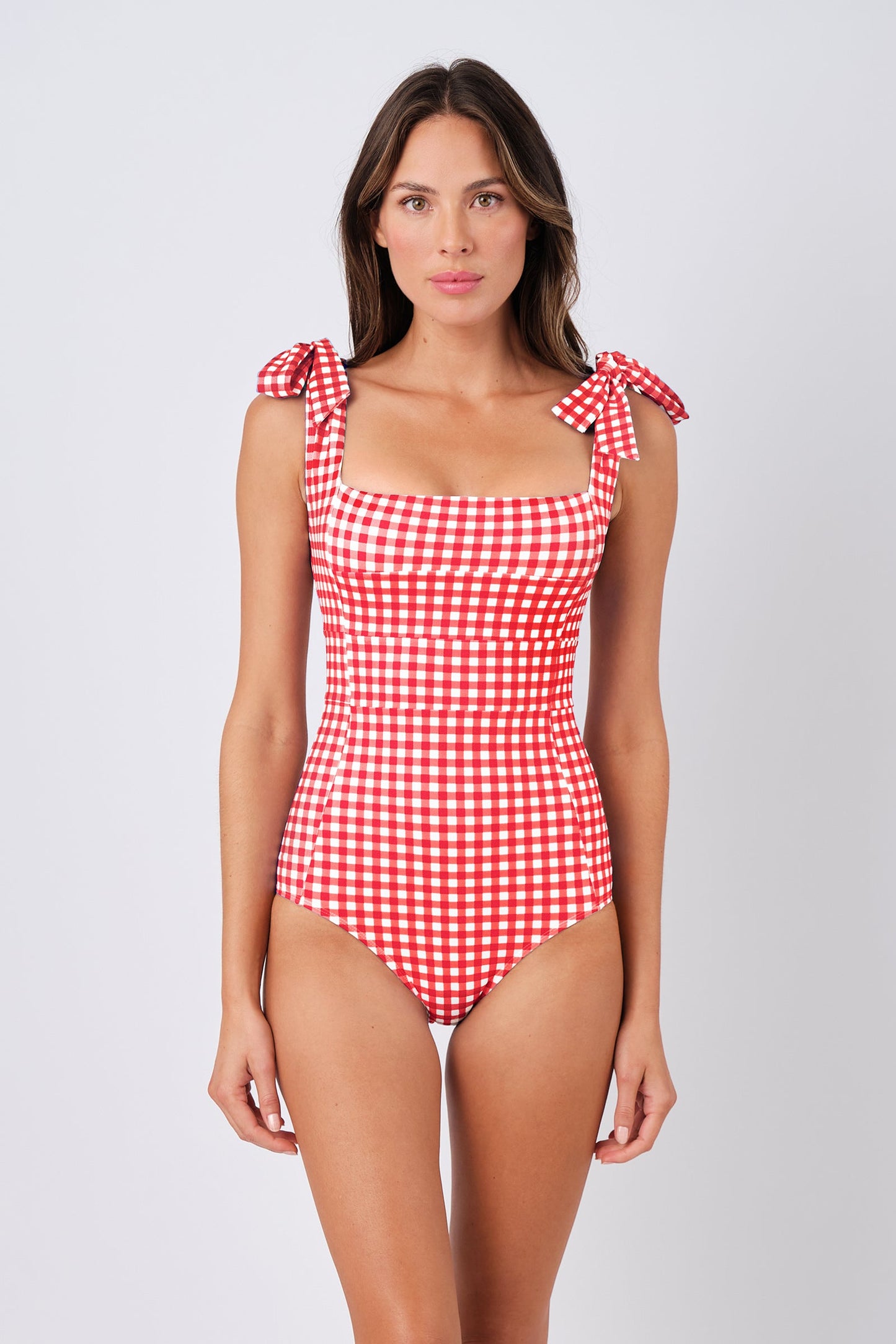 Classic Square Neck RED GINGHAM