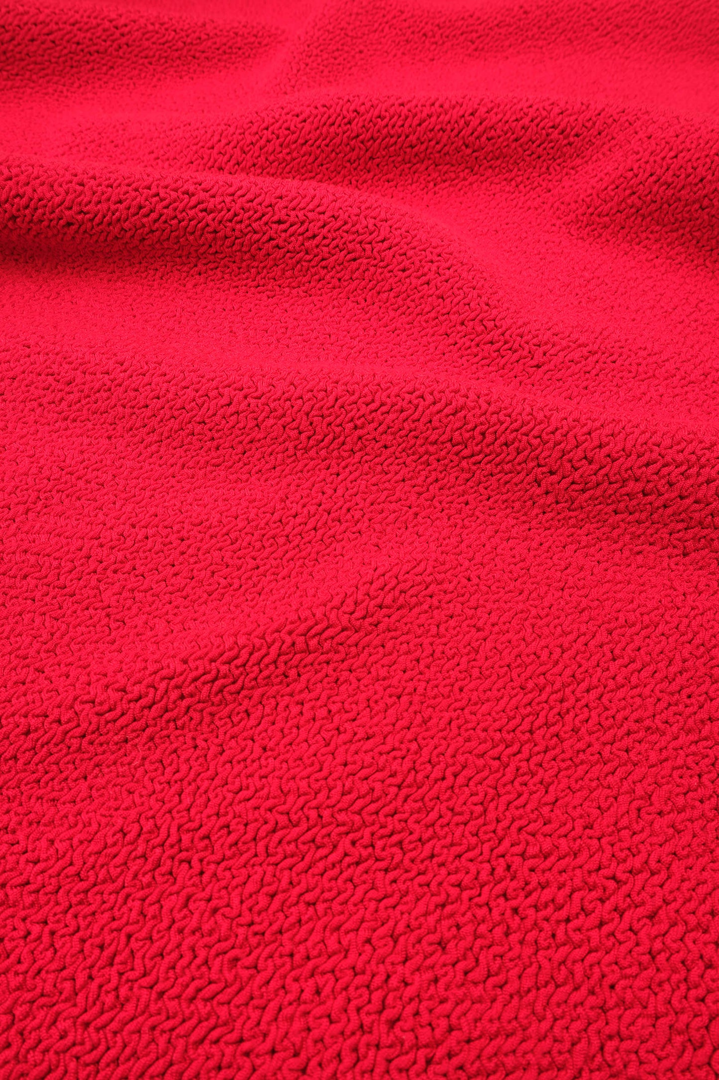 Crinkle Cut Square Neck One Piece RED