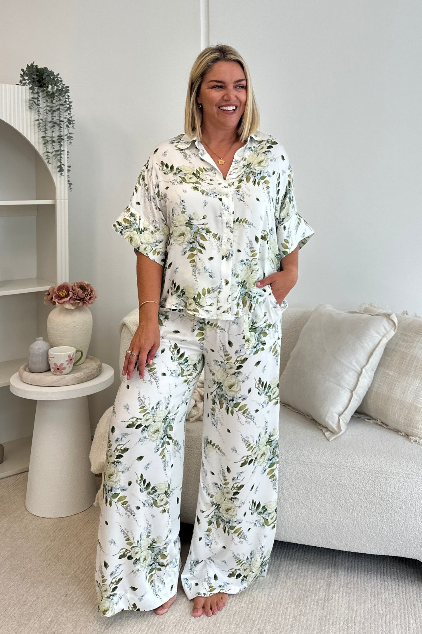 Full Length Pyjama Set LONDON BOTANICAL BLUE