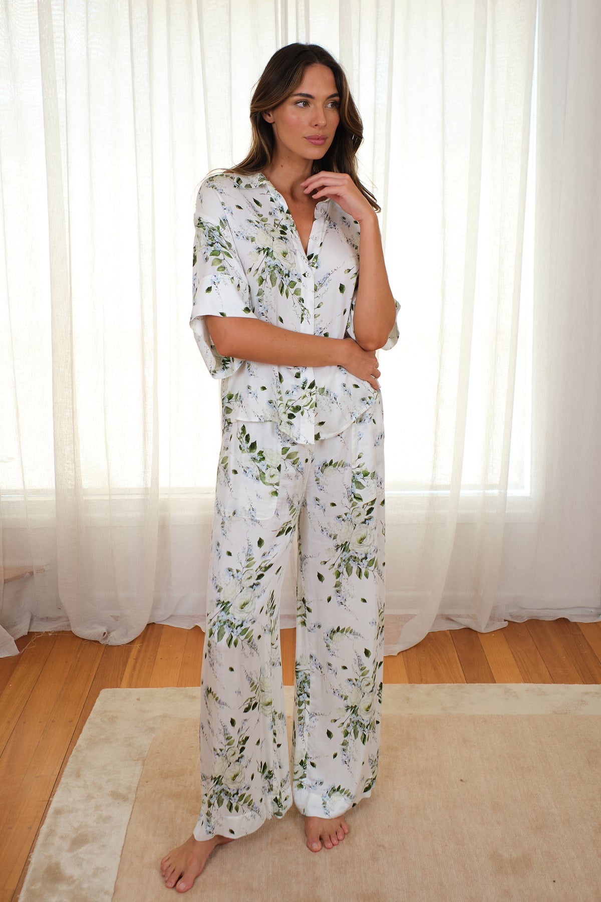 Full Length Pyjama Set LONDON BOTANICAL BLUE