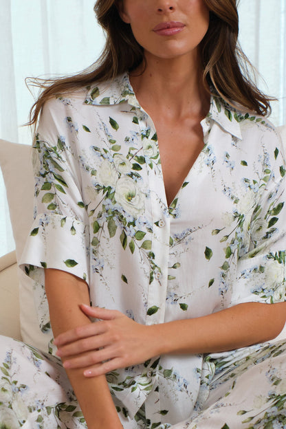 Full Length Pyjama Set LONDON BOTANICAL BLUE