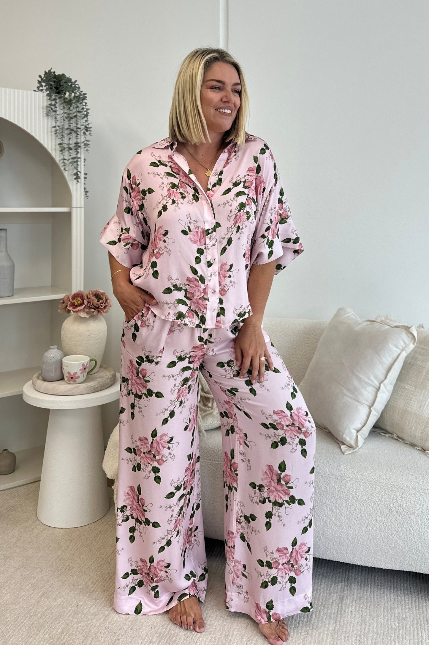 Full Length Pyjama Set VINTAGE ROMANTIQUE PINK
