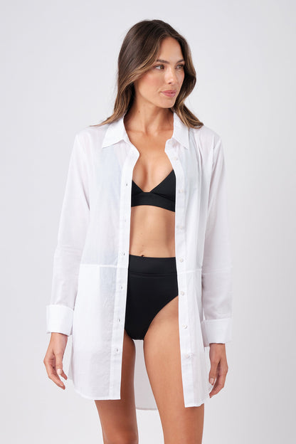 High-Cut High-Waisted Bikini Bottom BLACK