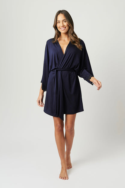 Lace Trim V-Neck Nightie NAVY